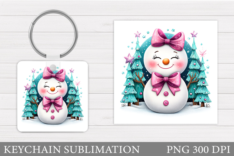 Christmas Snowman Keychain. Christmas Keychain Design