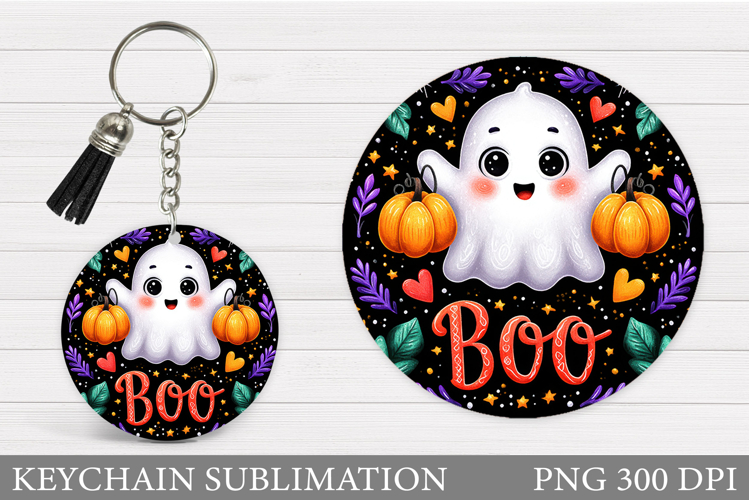 Halloween Ghost Keychain. Halloween Keychain Sublimation