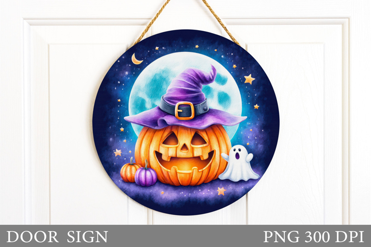 Halloween Pumpkin Door Sign. Halloween Door Sign Design