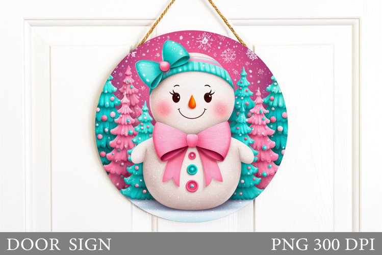 Christmas Snowman Door Sign. Christmas Door Sign Sublimation