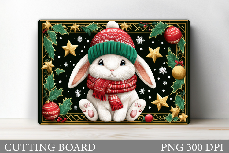 Christmas Bunny Cutting Board. Christmas Cutting Board