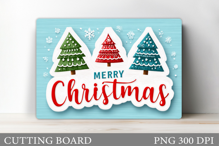 Merry Christmas Cutting Board. Christmas Tree Cutting Board