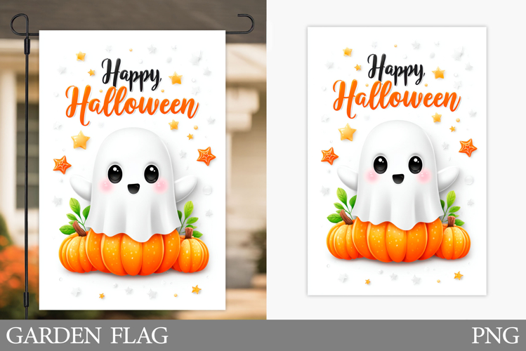 Halloween Ghost Garden Flag. Cute Halloween Garden Flag