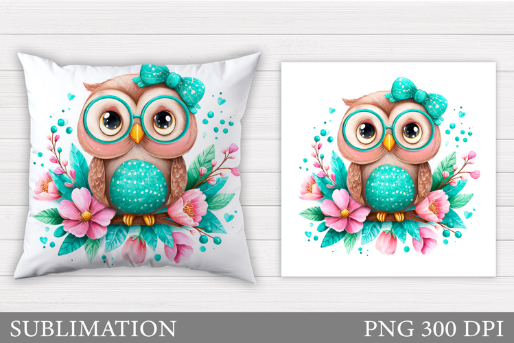 Cute Owl Pillow Design. Cute Owl Sublimation