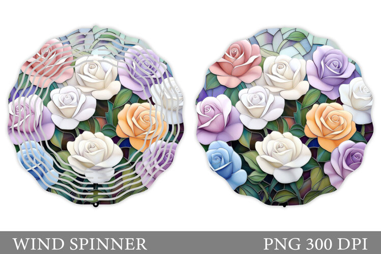 Roses Wind Spinner Design. Flowers Wind Spinner Sublimation example image 1