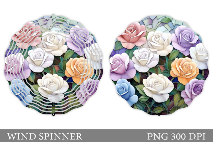 Roses Wind Spinner Design. Flowers Wind Spinner Sublimation