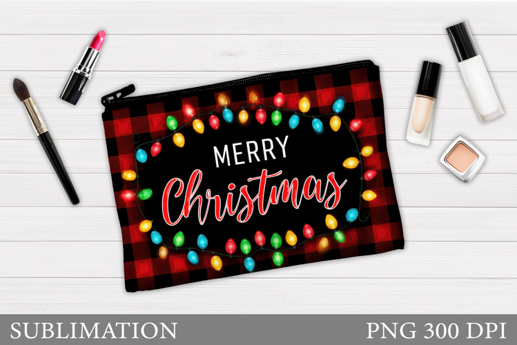 Merry Christmas Cosmetics Bag. Christmas Tree Makeup Bag
