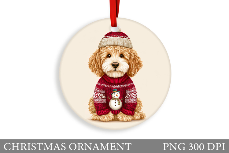 Cute Dog Christmas Ornament. Christmas Ornament Design