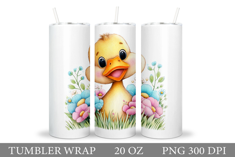 Cute Duck Tumbler Design. Spring Tumbler Sublimation