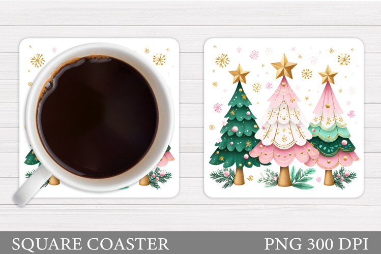 Christmas Tree Coaster Design. Christmas Coaster Sublimation