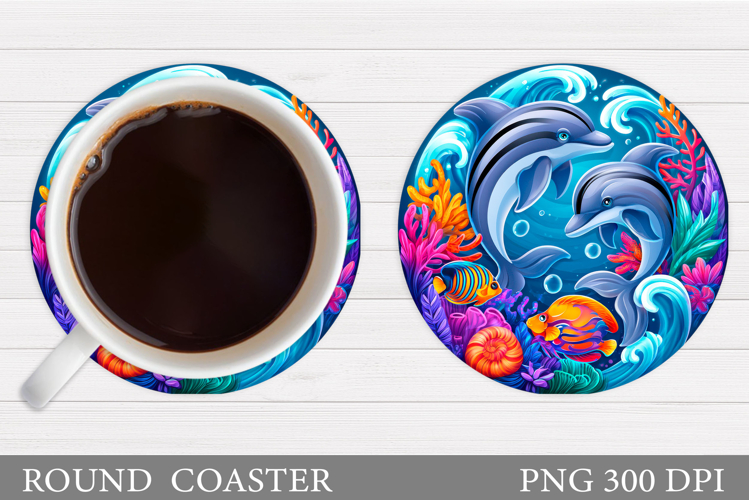Dolphins Coaster Design. Dolphins Sublimation