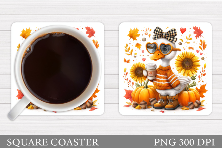 Fall Goose Coaster Design. Fall Coaster Sublimation