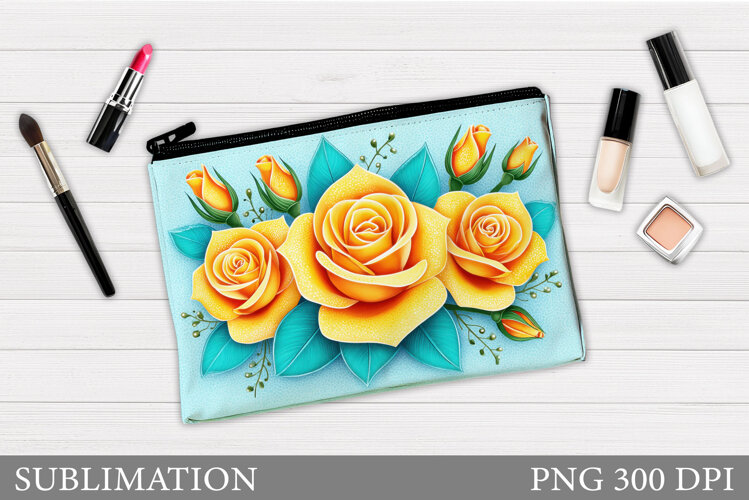 Roses Makeup Bag Design. Roses Sublimation example image 1