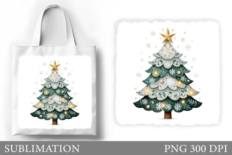 Christmas Tree Tote Bag. Christmas Tote Bag Design example image 1