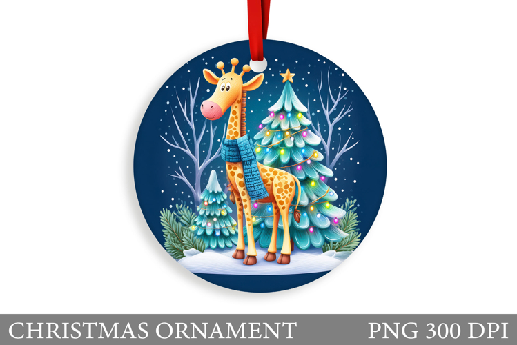 Cute Giraffe Christmas Ornament. Christmas Ornament Design