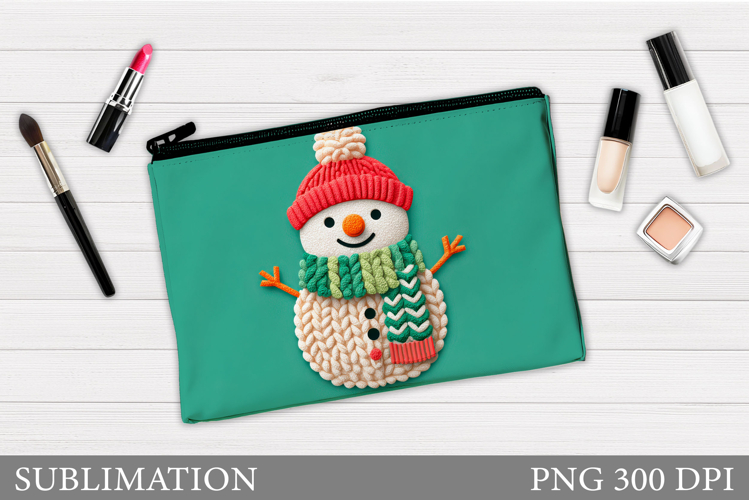 Snowman Cosmetics Bag. Christmas Makeup Bag Sublimation