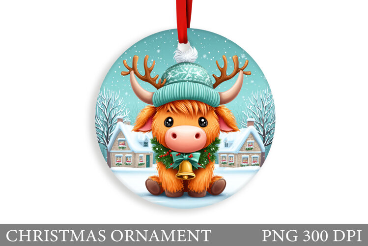 Cute Cow Christmas Ornament. Christmas Ornament Design example image 1