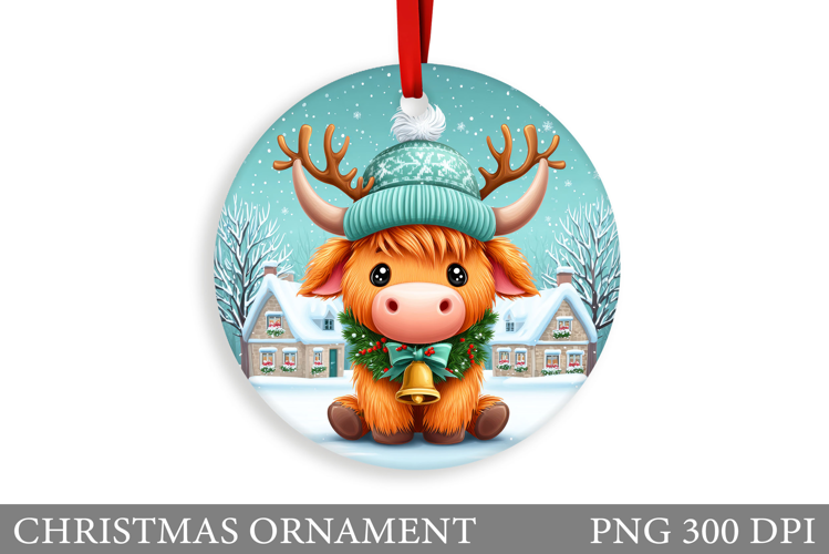 Cute Cow Christmas Ornament. Christmas Ornament Design