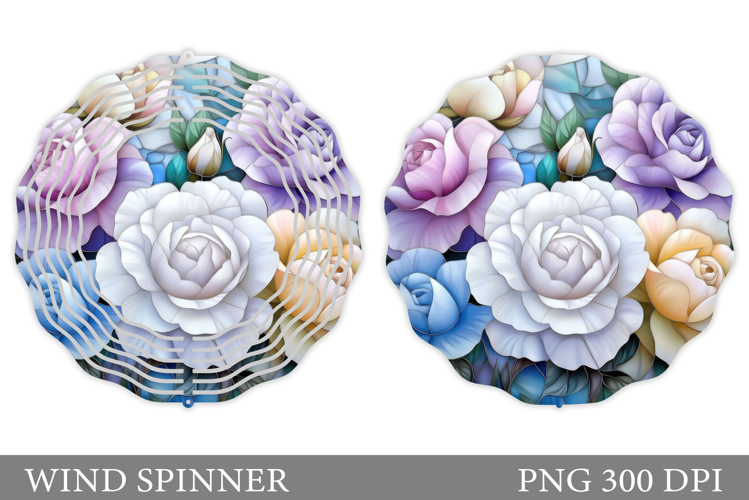 Roses Wind Spinner Design. Flowers Wind Spinner Sublimation