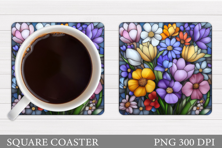 Wildflowers Coaster Design. Floral Coaster Sublimation