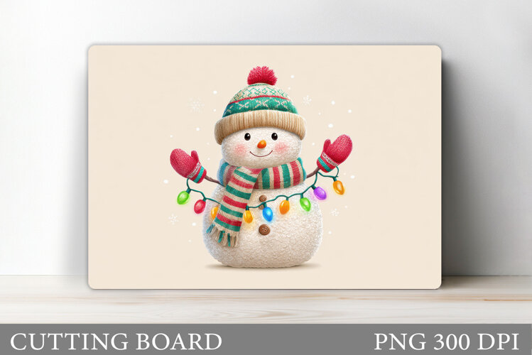 Christmas Cutting Board. Snowman Cutting Board Sublimation example image 1