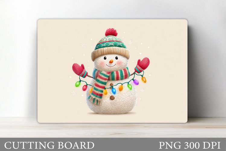 Christmas Cutting Board. Snowman Cutting Board Sublimation