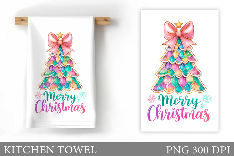 Christmas Tree Kitchen Towel. Christmas Kitchen Towel Design example image 1