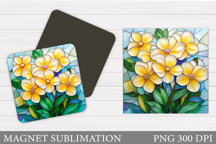 Flowers Square Magnet Design. Flowers Magnet Sublimation