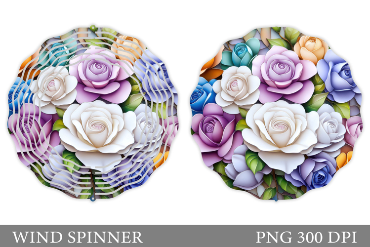 Roses Wind Spinner Design. Flowers Wind Spinner Sublimation