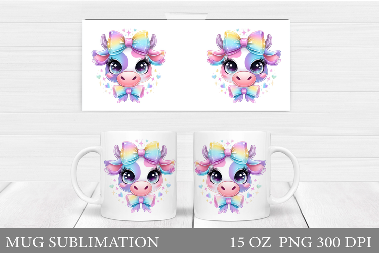 Iridescent Cow Mug Design. Iridescent Cow Sublimation