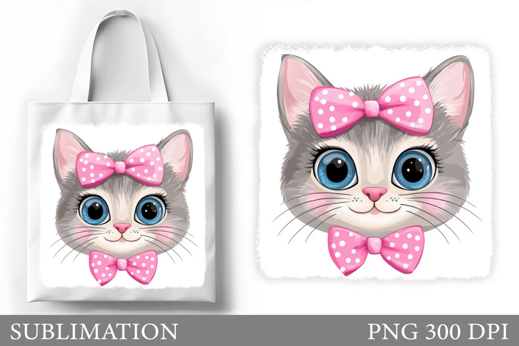 Cute Cat Sublimation. Cute Cat Tote Bag Sublimation