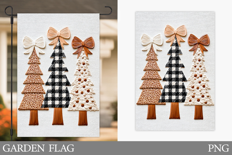 Christmas Tree Garden Flag. Christmas Garden Flag Design example image 1