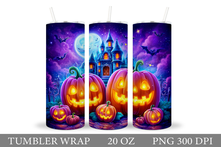 Halloween Pumpkin Tumbler Wrap. Halloween Tumbler Design