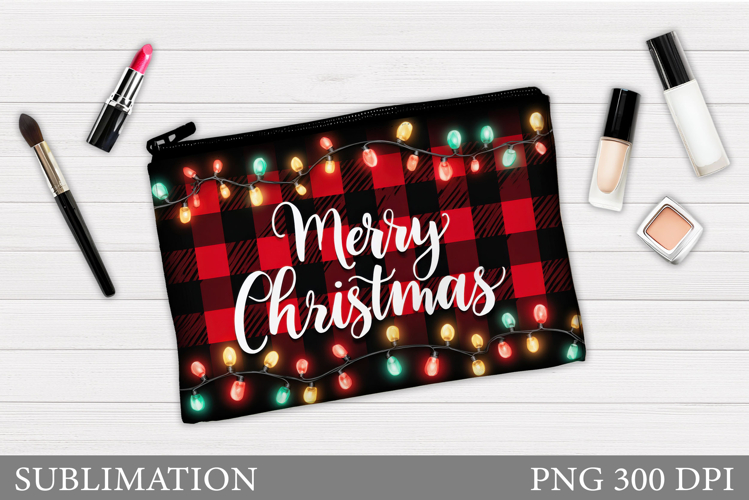 Christmas Cosmetics Bag. Christmas Tree Makeup Bag Design