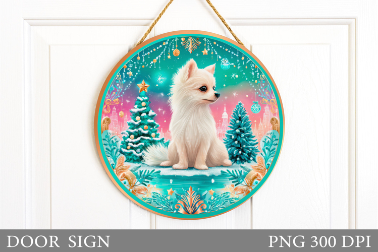 Christmas Dog Door Sign. Christmas Door Sign Design