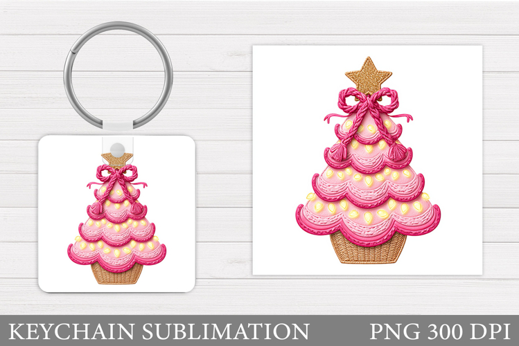 Christmas Tree Keychain. Christmas Keychain Sublimation