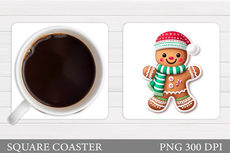 Gingerbread Coaster Design. Christmas Coaster Sublimation