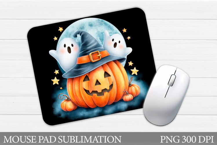 Halloween Pumpkin Mouse Pad. Halloween Mouse Pad Sublimation example image 1
