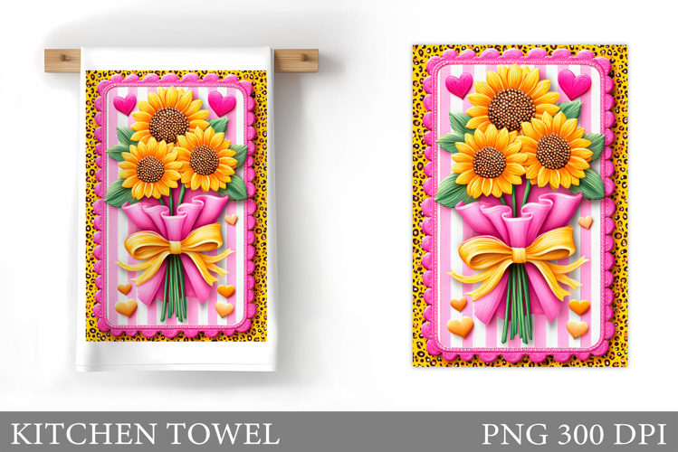 Sunflowers Kitchen Towel. Flowers Kitchen Towel Design