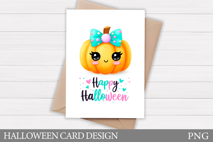 Halloween Card Printable. Halloween Pumpkin Card Design