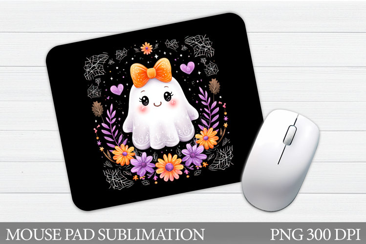 Cute Ghost Mouse Pad Design. Halloween Mouse Pad Sublimation
