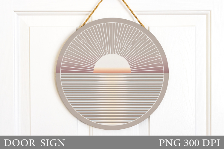 Sun Door Sign Sublimation. Sea Door Sign Design example image 1