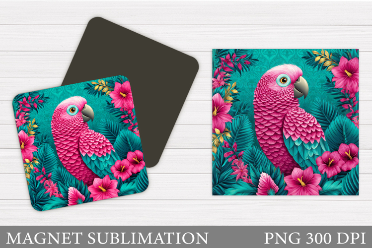 Parrot Magnet Sublimation. Cute Parrot Magnet Design