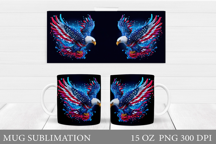 Patriotic Eagle Mug Design. Patriotic Mug Sublimation