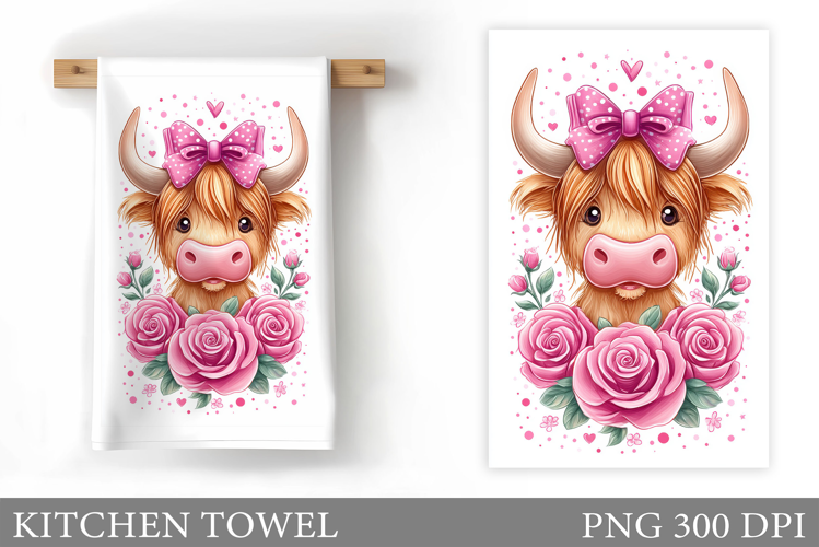 Cute Cow Kitchen Towel. Cow Summer Kitchen Towel Design