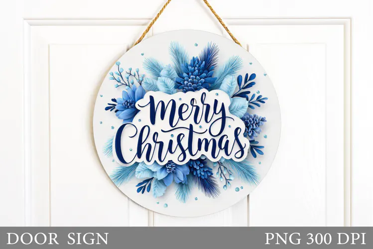 Merry Christmas Door Sign. Christmas Door Sign Design