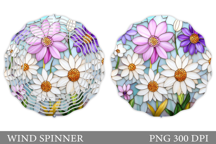 Flowers Wind Spinner Design. Floral Wind Spinner Sublimation