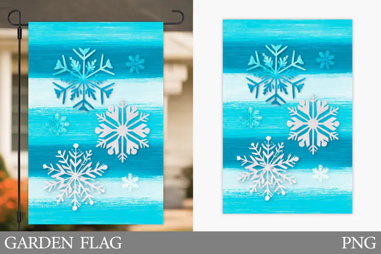 Snowflakes Garden Flag. Christmas Garden Flag Design