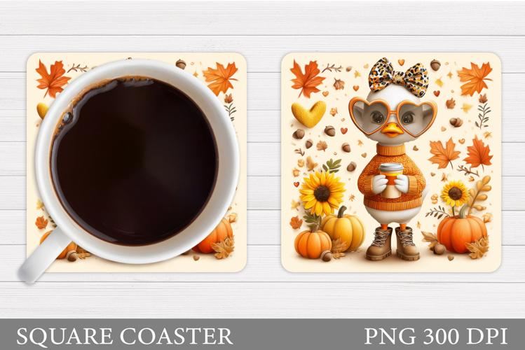 Fall Goose Coaster Design. Fall Coaster Sublimation