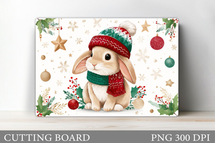 Christmas Bunny Cutting Board. Christmas Cutting Board example image 1